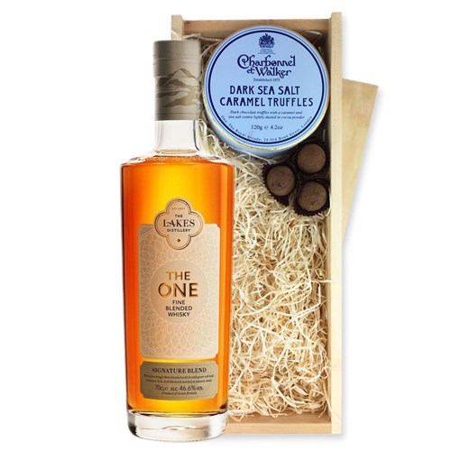 The Lakes The One Signature Blended Whisky 70cl And Dark Sea Salt Charbonnel Chocolates Box